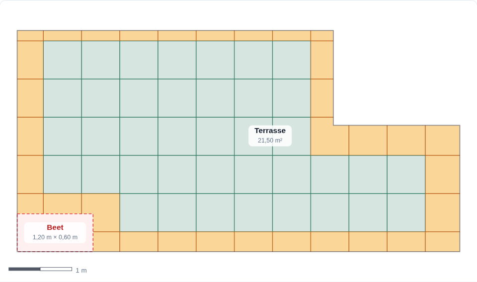 Flooring layout: Terrasse avec système de rails
