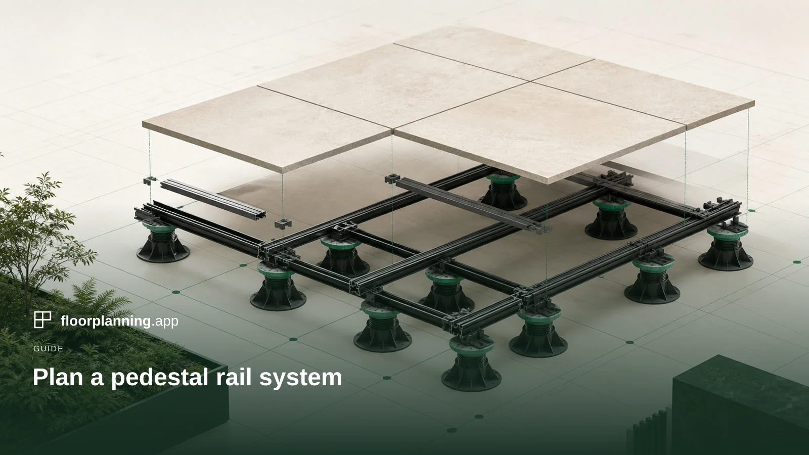 Planning a pedestal rail system: spacing, direction and materials