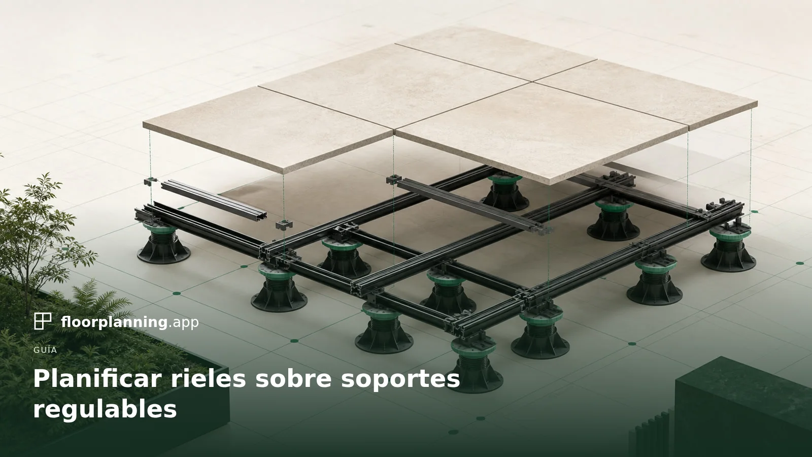 Planificar rieles sobre soportes regulables
