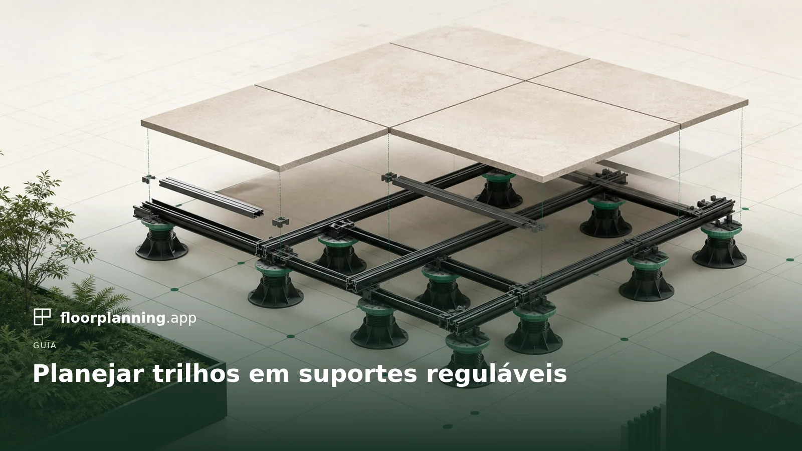 Planejar sistema de trilhos em suportes: espaçamentos, direção e material