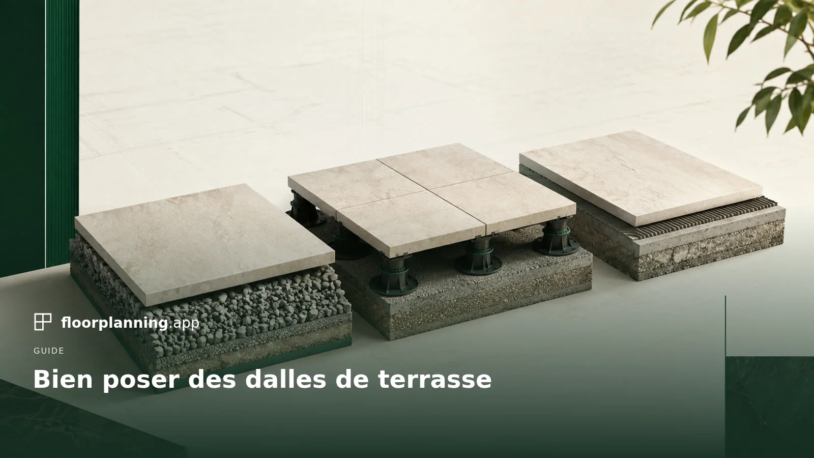 Pose de dalles de terrasse : gravier, plots réglables ou mortier ?