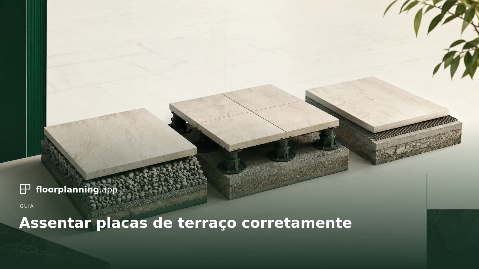Assentar placas de terraço: brita, suporte regulável ou argamassa?